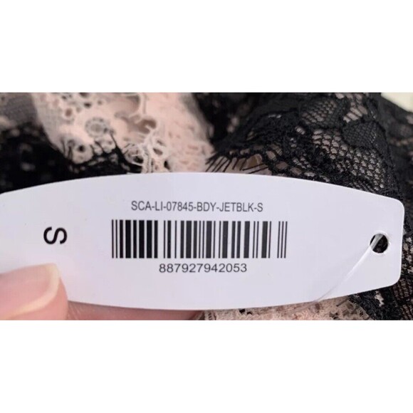 Adore Me Contour Balconette Halter Bodysuit Lace Size Small Black & Pink NEW B6 - Picture 8 of 8